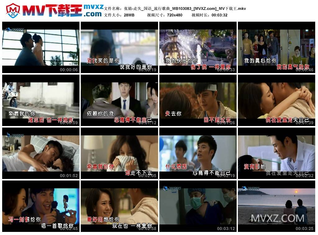张婧-走失_国语_流行歌曲_MB103083